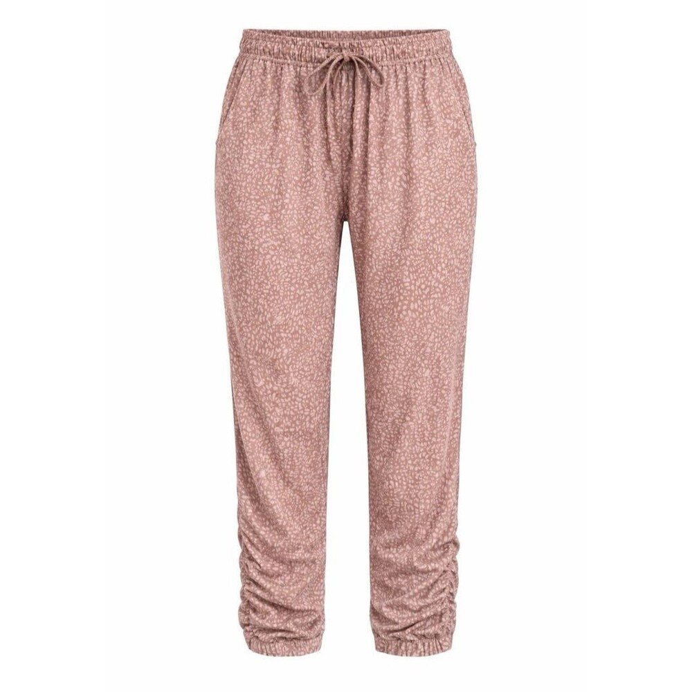 Thread + Supply XS Pants Mauve Pink Leopard Animal Print Pull On Pockets Rayon